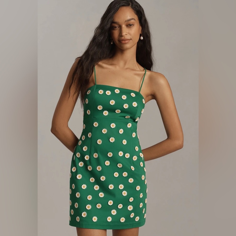 The Brynne 3D Spaghetti-Strap Dress by Maeve Anthropologie Size 16